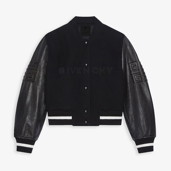 Givenchy Noir Monogram Varsity Leather Jacket