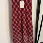 Max Mara Rosso Plaid Silk Flow Skirt