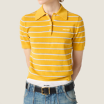 Miu Miu Soleil Stripe Knit Polo Top