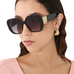 Bvlgari Icona Square Sunglasses – Gold Accent Luxury Statement Shades