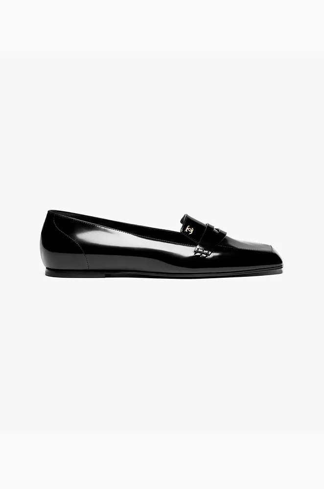 Chanel Patent Leather Square-Toe Loafers – Black - Image 2