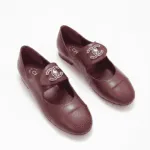 Chanel Embellished CC Mary Jane Ballet Flats – Burgundy Lambskin