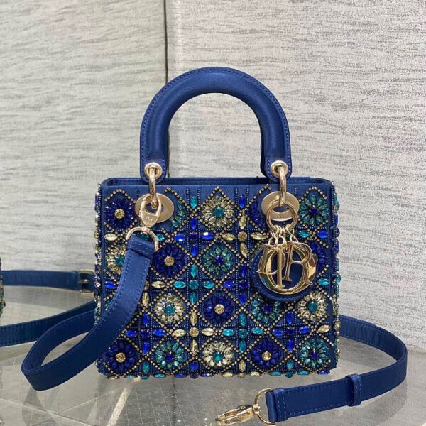 Christian Dior Metallic Rhinestone Handle Bag