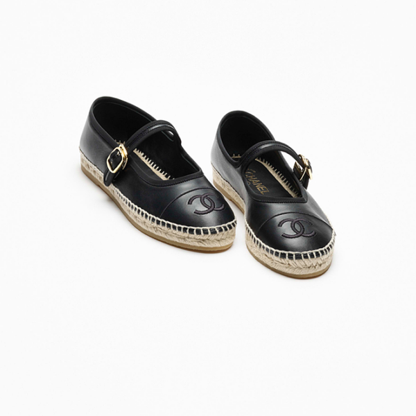 Chanel – Noir Riviera CC Espadrille Flats