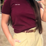 Miu Miu – Éclat Bordeaux Signature Knit Top