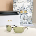Christian Dior Oblique-Frame Rectangular Sunglasses — Signature CD Temple Collection