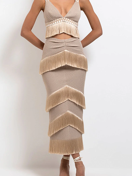 'Meesa' Fringe Maxi Skirt