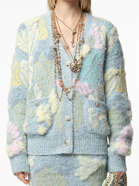 Chanel Jardin d’Hiver Bouclé Floral Knit Set