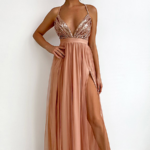 'Clera' Sequins Spaghetti Dress