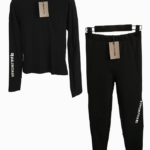 Balenciaga Noir Sculpted Performance Top & Legging Set (S–L)