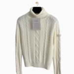 Chanel Lumière Alpine Cable Turtleneck Sweater — Ivory (One Size)