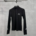 Balenciaga Signature Velocity Half-Zip Performance Top – Black & Heather Grey