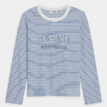 Celine Saint-Tropez Striped Long-Sleeve Tee – Blue/White (S–L)