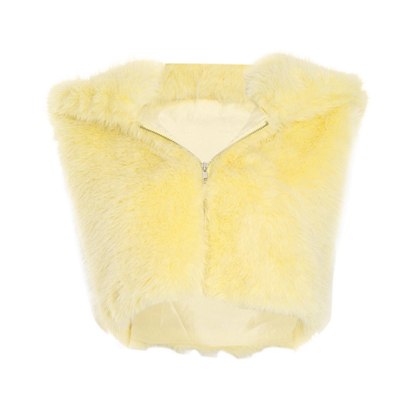 Canary Luxe Faux Fur Cropped Vest