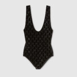 Gucci GG Velvet Monogram Bodysuit – Noir
