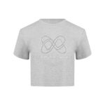 Anine Bing Sport Club Embroidered Cropped Tee – Heather Grey
