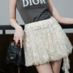 Christian Dior J’Adore Dior Lace-Trim Graphic Tee