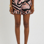 Pucci Marmo Rosé Ruffle Silk Shorts