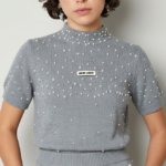 Miu Miu Pearl-Embellished Knit Top