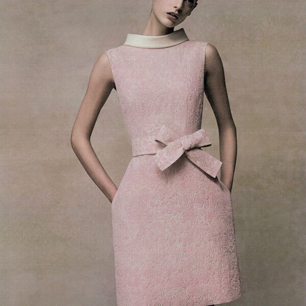 Curiel — “Hepburn Reverence” Flocked Jacquard Mini Dress