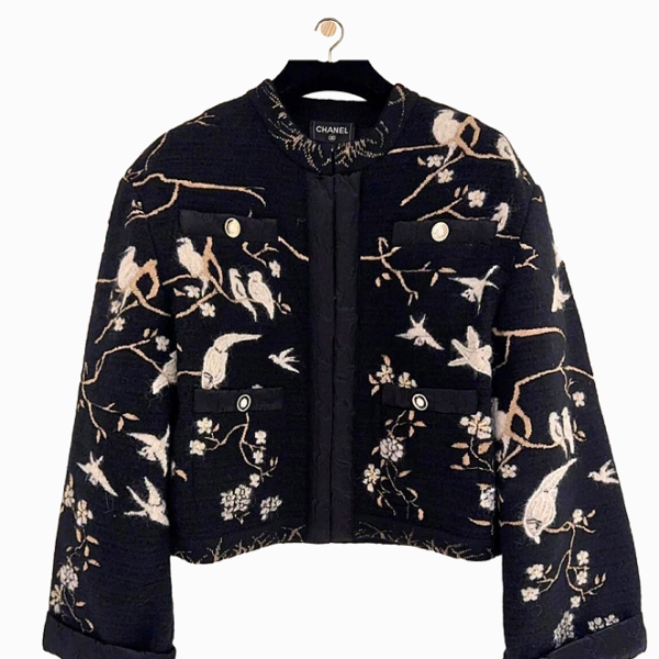 CHANEL Bird-Embroidered Cropped Jacket – Runway Icon