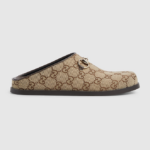 Gucci GG Supreme Horsebit Canvas Mules