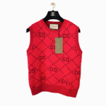 Gucci GG Jacquard Sleeveless Knit Vest – Red