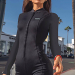 SuchCute Long-Sleeve Zip-Front Active Jumpsuit — Black (S–L)