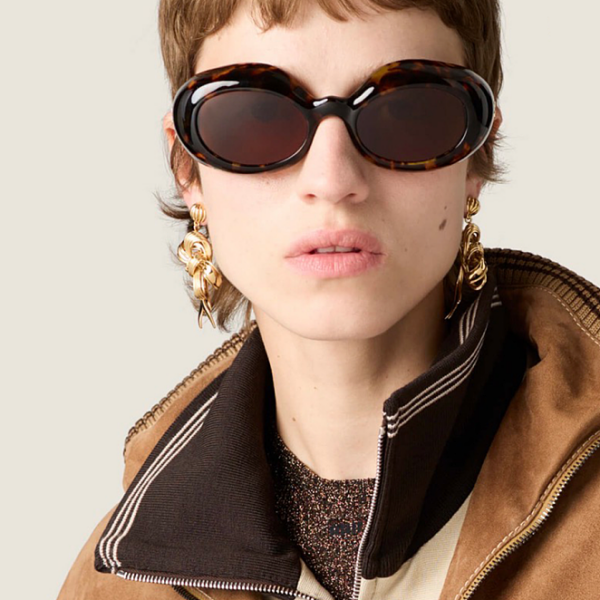 Miu Miu Oval Acetate Sunglasses
