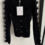 Chanel “Noir Étoilé” Crystal-Embellished Bow-Sleeve Knit Cardigan