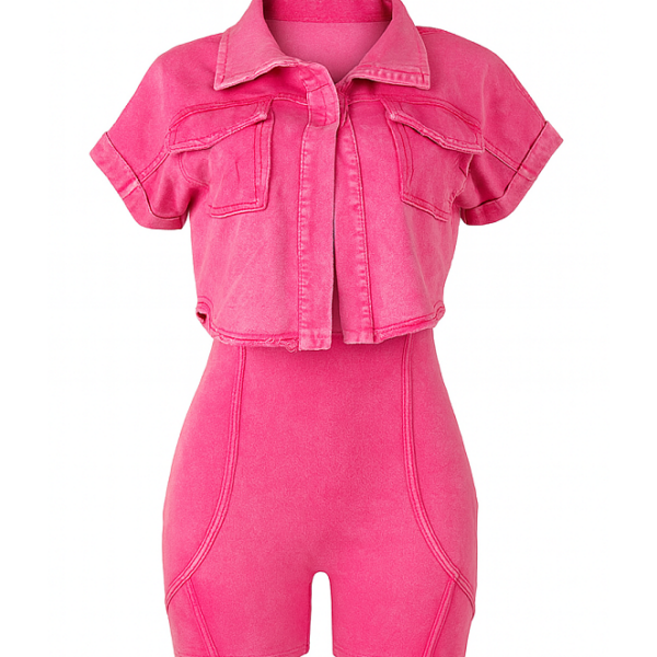 Fuchsia Power Romper Jacket Set