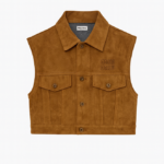 Miu Miu Caramel Suede Cropped Vest