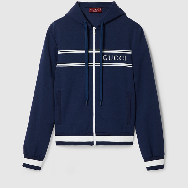 Gucci Navy Monogram Stripe Tracksuit Set (S–L)