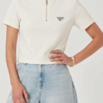 Prada Épure Zip Logo Tee