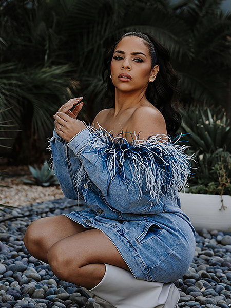 'Mirana' Strapless Feathered Jacket