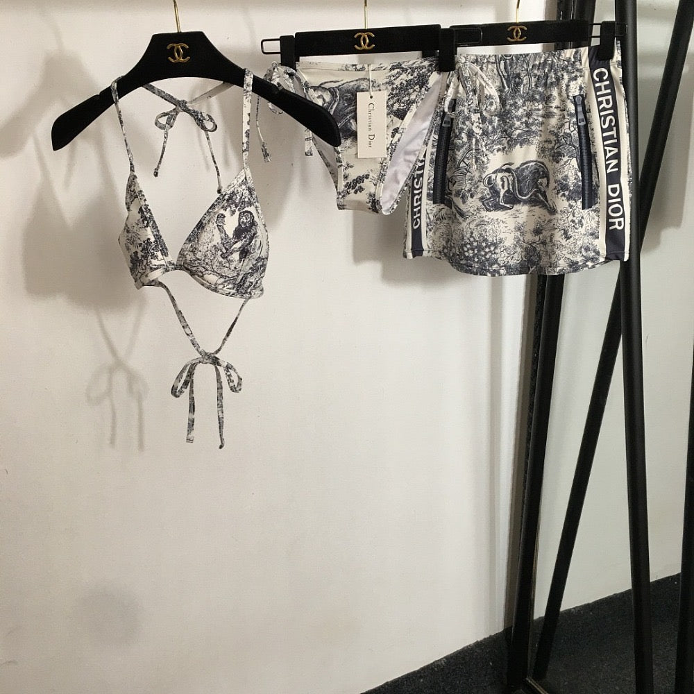 IMG_8022.jpg Dior Printed Bikini w Skirt Set - Image 1