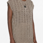 Chanel Open-Knit CC Embellished Tunic Top
