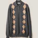 Miu Miu Argyle Knit Polo Sweater