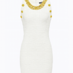 Balmain Sequin-Embellished Logo Mini Dress (White, S–L)