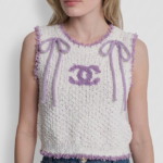 Chanel Lavande Bow Knit Vest