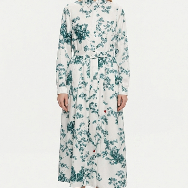Dior Émeraude Botanique Silk Midi Dress