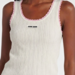 Miu Miu Rosette Rib Knit Tank
