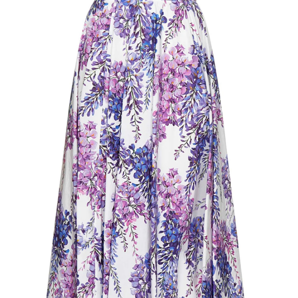 Dolce & Gabbana Wisteria Print Midi Skirt