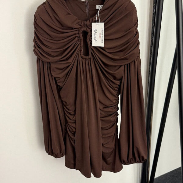 Schiaparelli Noir Drapé Ruched Mini Dress