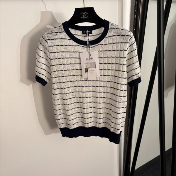 Chanel Côte Dentelle Pointelle Knit Top