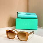 Tiffany & Co. Signature Square Acetate Sunglasses — Gold-Tone Hardware Collection