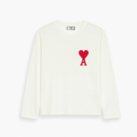 AMI Paris L’Emblème Long Sleeve Tee – Noir & Rouge