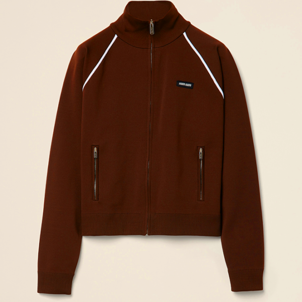 Miu Miu Sportivo Zip Track Jacket – Rich Mocha