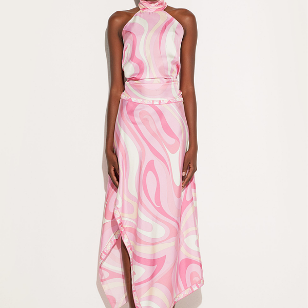 Pucci Rosa Onde Set – Halter Top & Asymmetric Skirt