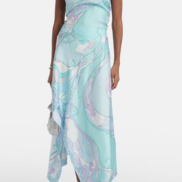 Pucci Aqua Mirage Halter & Asymmetrical Skirt Set